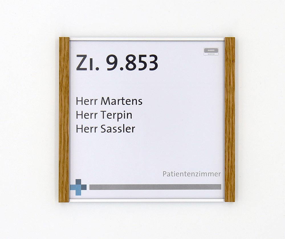 Türschild LMH Silver Line Eiche - 159,5 x 150,5 mm