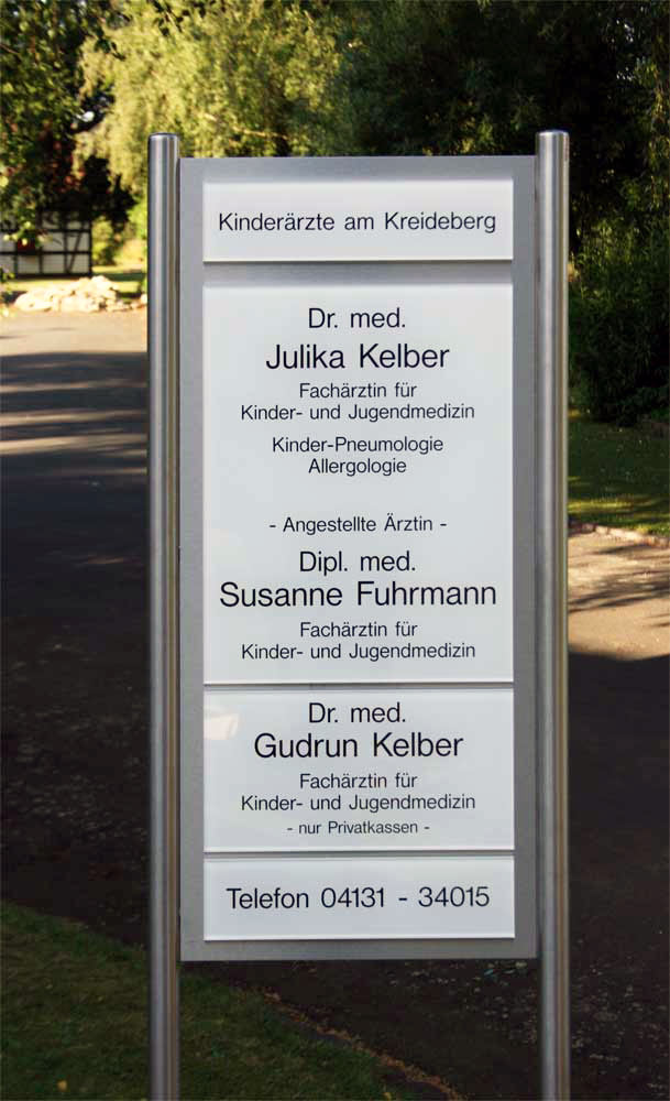 Edelstahl-Schildständer - Typ ESR-H-V2A-Plexi-Kelber