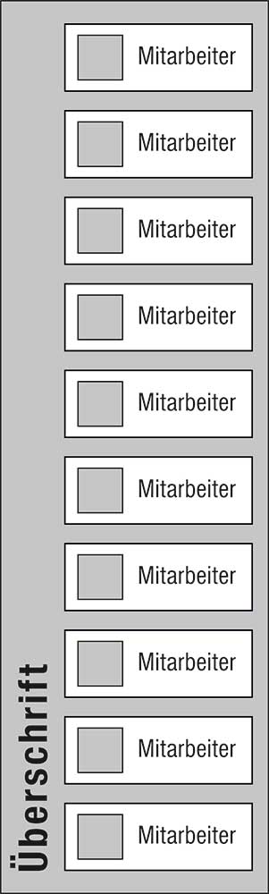 Mitarbeiter-Display - 300 x 1000 mm - Überschrift + 10 Mitarbeiter