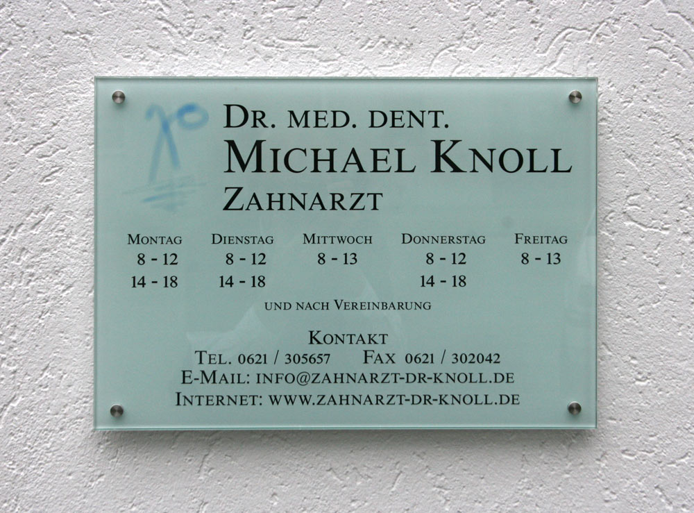 Echtglas-Schild (ESG) - 8 mm Typ Kristallum-weiß